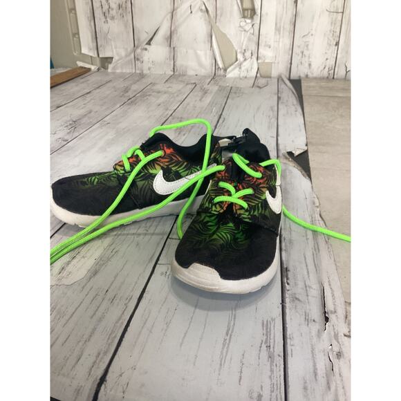 Nike Rosherun Print (TD) Orange/White/Lime/Blk Toddler Boy's Shoes-Size 5C - Picture 1 of 4